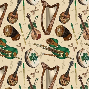 Traditional Irish Music Session (Khaki Tan)