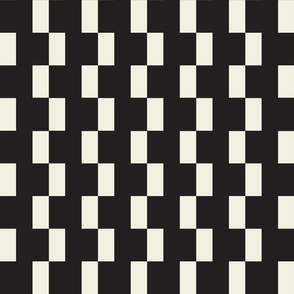 Bauhaus Staggered Stripe | Black & Ivory | X-Large