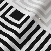 Optical Illusion Concentric Squares | Black & Ivory