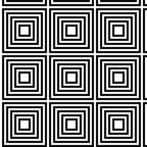 Optical Illusion Concentric Squares | Ivory & Black