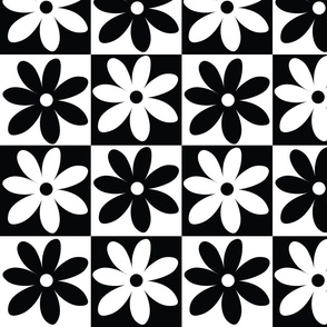 Daisy Checkerboard | Black & White | Large