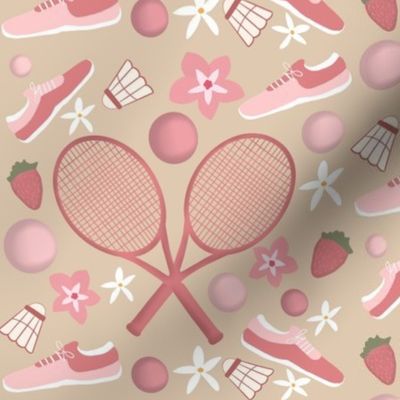 Court sports- girly pink theme 7x7
