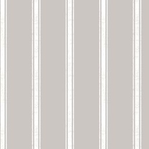 Traditional Vertical Ticking Stripe in Linen Beige Taupe and Ivory.