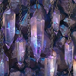 Magic Fantasy Purple Amethyst Crystal Lantern Lights