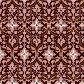 Historical Decorative Pattern - Rose Brown