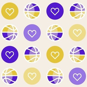 I Heart Basketball // Purple and Yellow