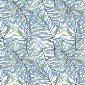 Watercolor Ferns / Blue Green / Leaves
