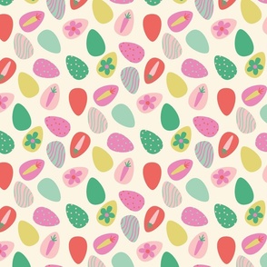 easter eggs tropical cream background