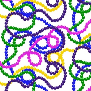 Mardi Gras Beads on White