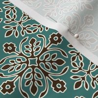 2-Papercuts diagonal - vector - with outlines - brown & cream on bluegreen-sm