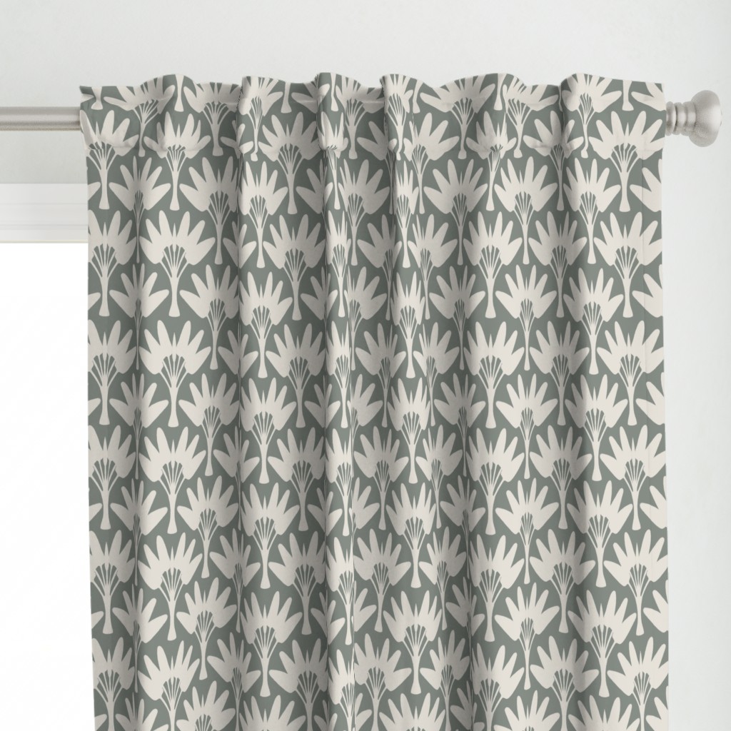 Jaipur Palm Tropical Blockprint - Cream on Sage