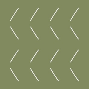 Horizon Chevron Rows - Thin Line Chevron Geometric - Minimal Mudcloth Pattern - Large - Light Beige on slate green