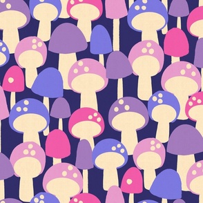 big spotty mushrooms - pink and purple
