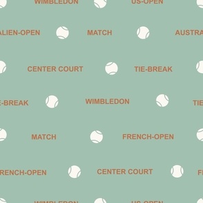 Famous tenniscourts and tennisballs _green_large