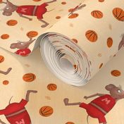 A sporty mouse playing basketball - large scale