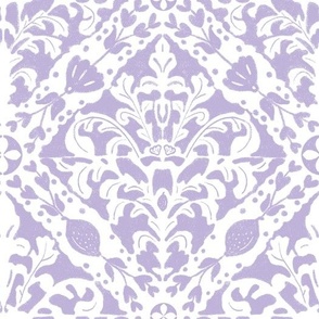 Hand drawn Sicilian majolica inspired tiles pattern,  lilac