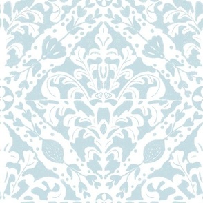 Hand drawn Sicilian majolica inspired tiles pattern,  Benjamin Moore -1674-Polar sky