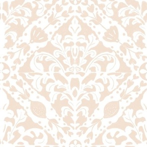 Hand drawn Sicilian majolica inspired tiles pattern,  Benjamin Moore  OC-75 pristine- light beige