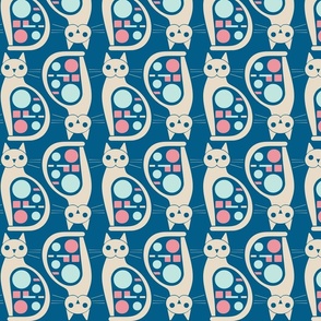 Cute Cat Pattern Blue
