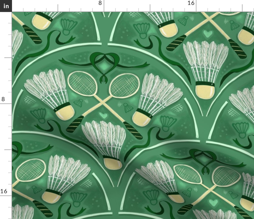 Large - Badminton Flourish Preppy Green