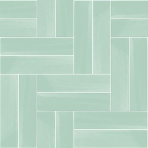 Double block herringbone pattern tiles mint