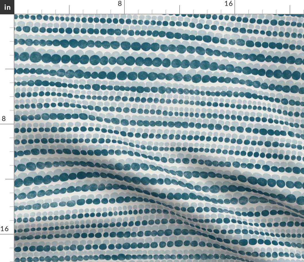 dots stripes v2 - horizontal - teal blue