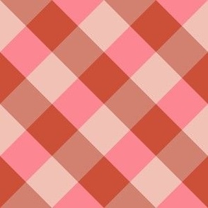 Valentine's Day pink and red check pattern