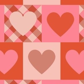 Valentine Day heart check pattern