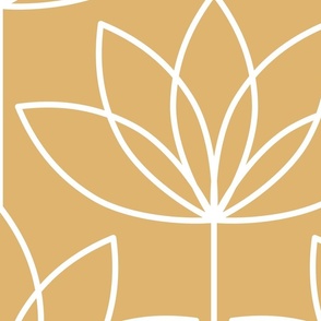 Art Deco Lotus Flower - honey - XLarge - light brown, deco floral