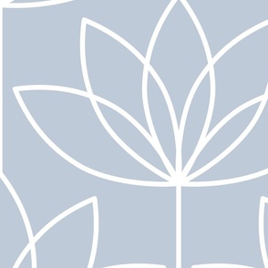 Art Deco Lotus Flower - sky - XLarge - floral, geometric, deco, light blue, sky