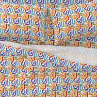 Colorful gummy worm pattern white background