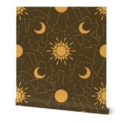 24" Astrological Zodiac Signs with Sun and Moon - Celestial - Dark Background