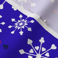 Snowflakes and cards suits