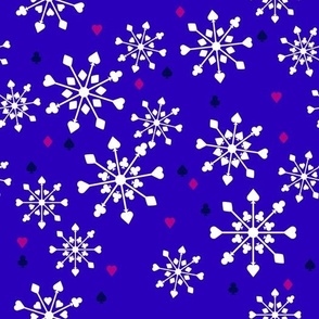Snowflakes and cards suits