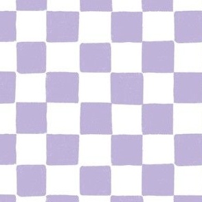 Hand drawn Check Plaid, lilac and white