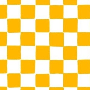 Hand-drawn Check Plaid, yellow and white