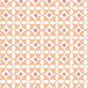 Sicilian majolica inspired tiles pattern, Pantone Peach Fuzz