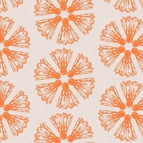 Badminton Shuttlecock Birdie Flower - Orange on Textured Breathless