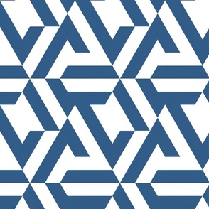 Playful Hexagon Navy Blue Tiles Combo 2