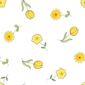 Simply Spring Cute Yellow Flowers Large scale