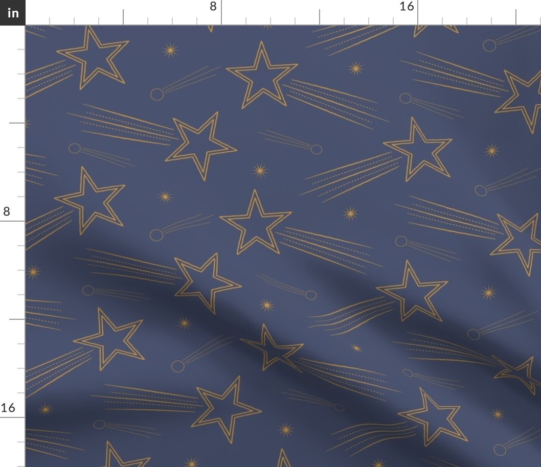 Shooting Stars-Muted Blue