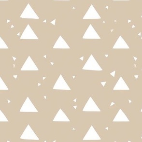 Scandinavian little triangles on beige background nursery decor