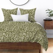 Indienne forest olive green textured