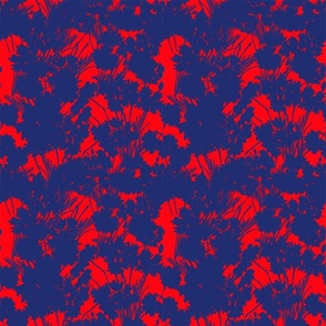 Mini Wildflowers Silhouette Luxe Serene Botanical Navy Blue On Red Flowers And Wild Grass Field Design Summer Shadow Pattern