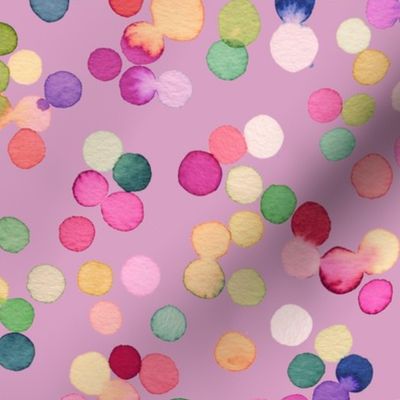 Dots confetti watercolor Colorful polka dots Lilac Lavender Medium