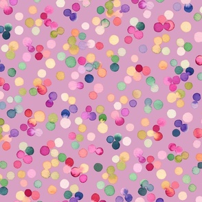 Dots confetti watercolor Colorful polka dots Lilac Lavender Medium