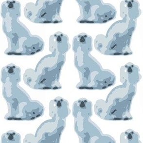 Yuppy Puppy | Blue Grey Vintage Staffordshire Dog Statuettes