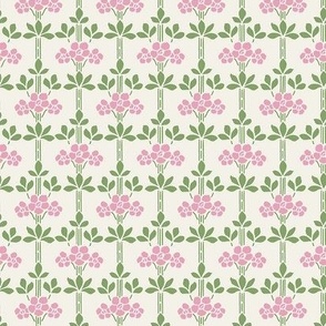 little stenciled flowers, pink