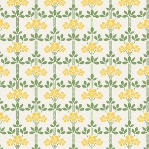 little stenciled flowers, yellow