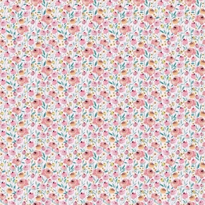 Field of Peonies- Watercolor Peonies-Pink//Small//4"x4"